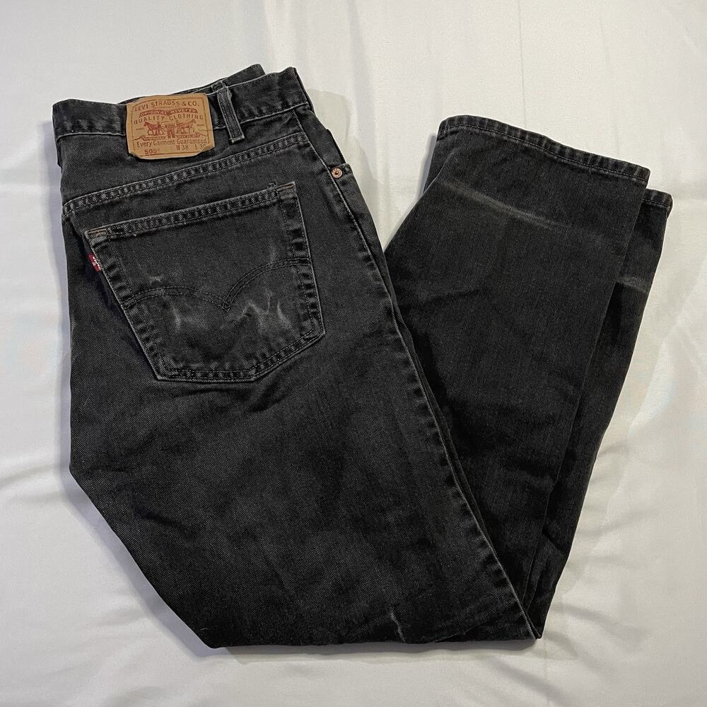 Vintage Levi's 505 Black Jeans 1996 Made in Canada Men's 38x30 (Fits 35x29) 90s